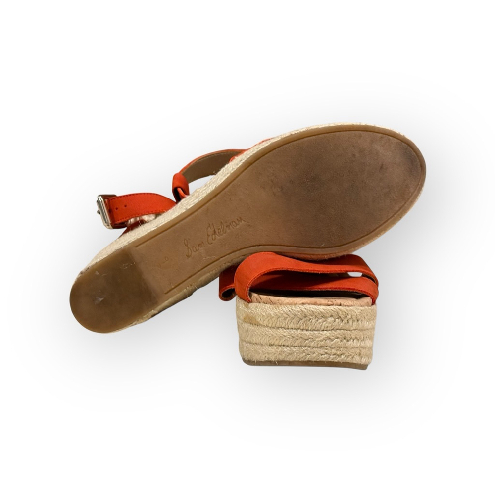 Sam Edelman Women’s Destin Orange Espadrille Wedge Strappy Sandals Size 9​ - Picture 7 of 8